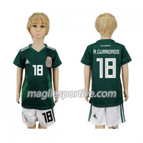 Completo Calcio Messico A.Guardado 18 Bambino Divisa Prima Mondiali 2018